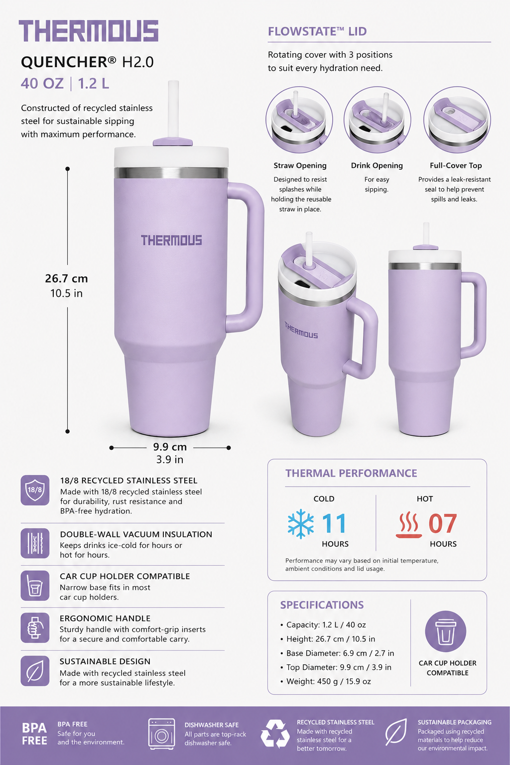THERMOUS Quencher™ FlowState Tumbler